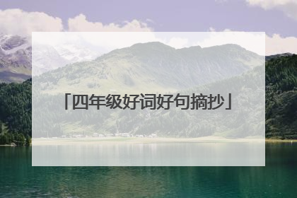 四年级好词好句摘抄