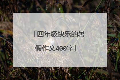 四年级快乐的暑假作文400字
