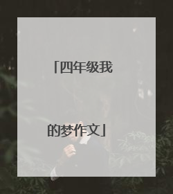 四年级我的梦作文