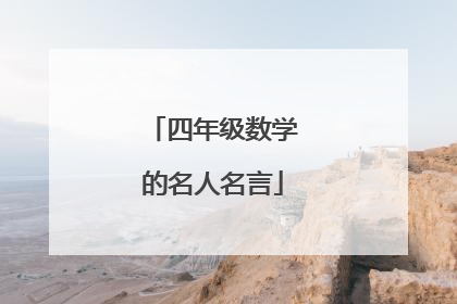 四年级数学的名人名言