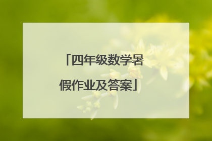 四年级数学暑假作业及答案
