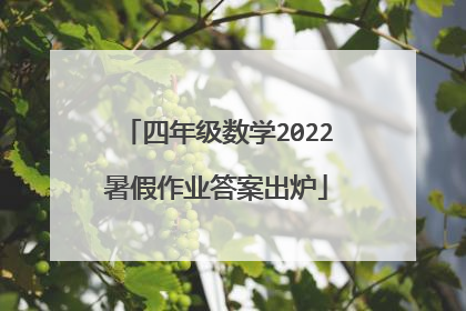 四年级数学2022暑假作业答案出炉