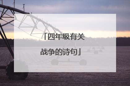 四年级有关战争的诗句