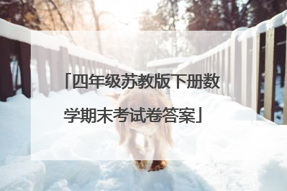 四年级苏教版下册数学期末考试卷答案
