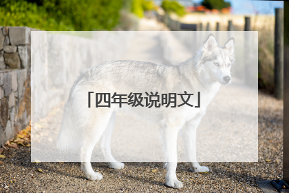 四年级说明文