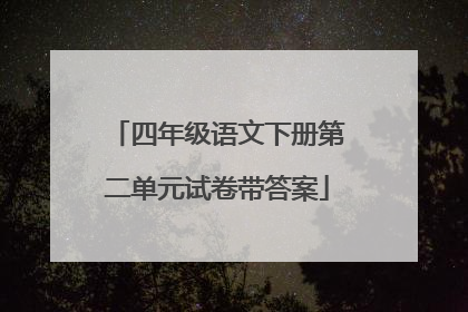 四年级语文下册第二单元试卷带答案