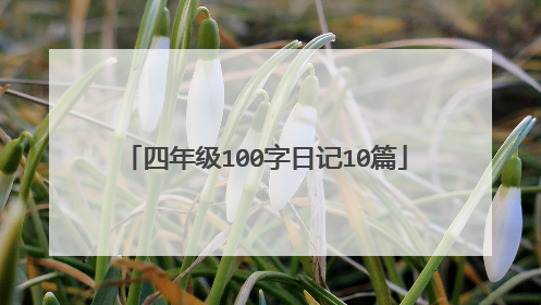 四年级100字日记10篇