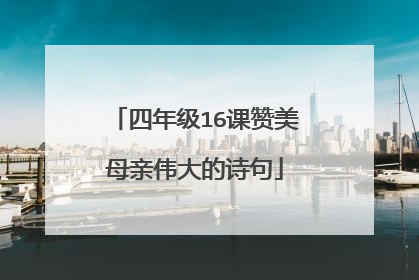 四年级16课赞美母亲伟大的诗句
