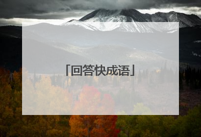 回答快成语