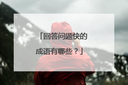 回答问题快的成语有哪些?