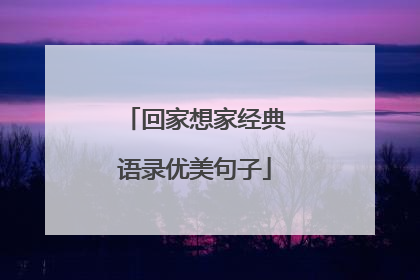 回家想家经典语录优美句子