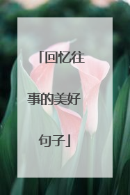 回忆往事的美好句子