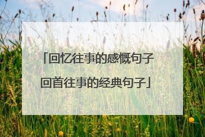回忆往事的感慨句子 回首往事的经典句子