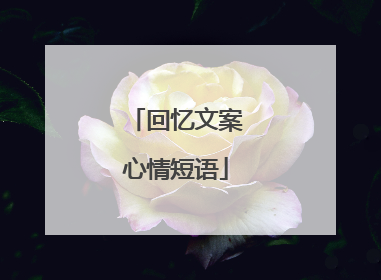 回忆文案心情短语