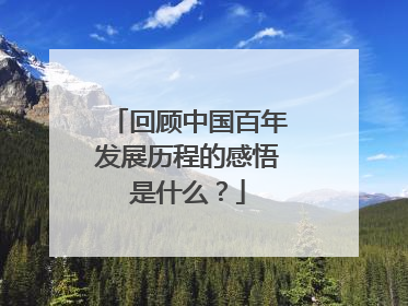 回顾中国百年发展历程的感悟是什么？