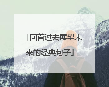 回首过去展望未来的经典句子
