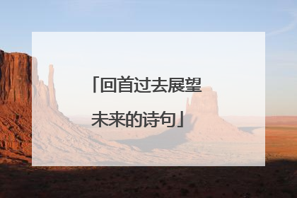 回首过去展望未来的诗句