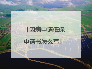 因病申请低保申请书怎么写