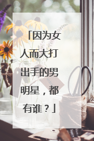 因为女人而大打出手的男明星,都有谁?