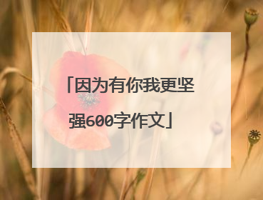因为有你我更坚强600字作文