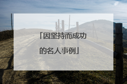 因坚持而成功的名人事例