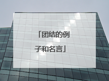 团结的例子和名言