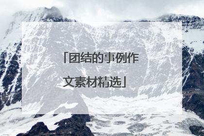 团结的事例作文素材精选