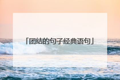 团结的句子经典语句