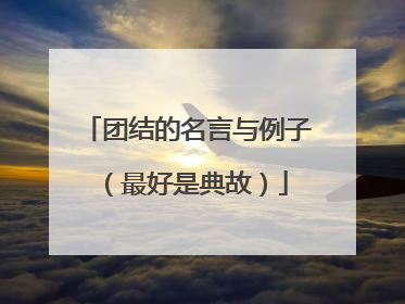 团结的名言与例子(最好是典故)