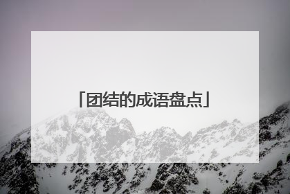 团结的成语盘点