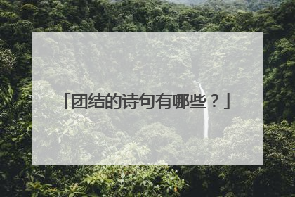 团结的诗句有哪些?