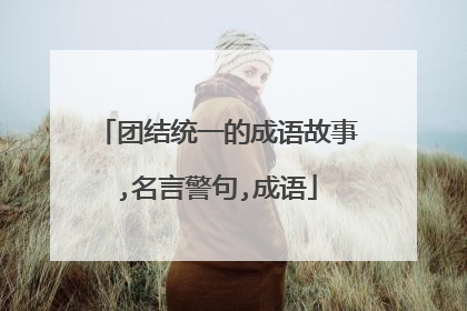 团结统一的成语故事,名言警句,成语
