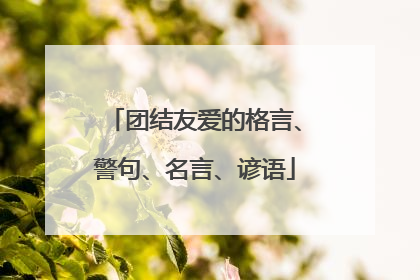 团结友爱的格言、警句、名言、谚语