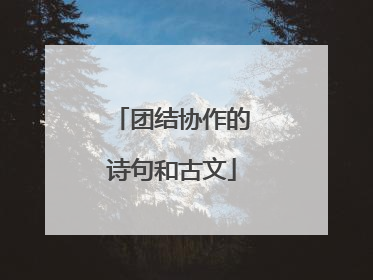 团结协作的诗句和古文