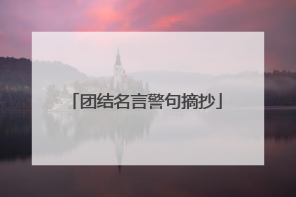 团结名言警句摘抄
