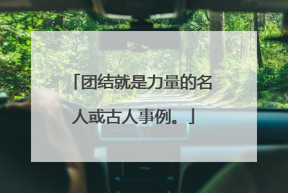 团结就是力量的名人或古人事例。
