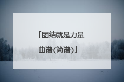 团结就是力量曲谱(简谱)