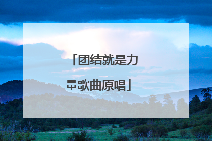团结就是力量歌曲原唱