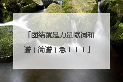 团结就是力量歌词和谱(简谱)急!!!