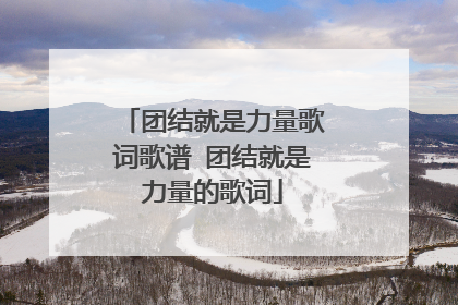 团结就是力量歌词歌谱 团结就是力量的歌词