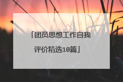 团员思想工作自我评价精选10篇