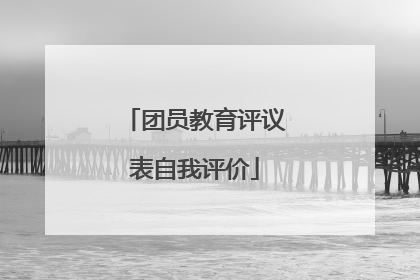 团员教育评议表自我评价