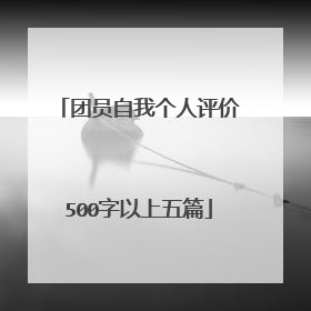 团员自我个人评价500字以上五篇