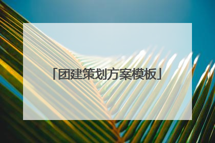 团建策划方案模板