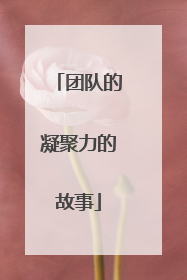 团队的凝聚力的故事