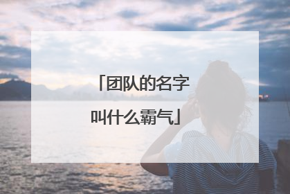 团队的名字叫什么霸气