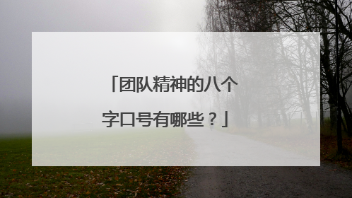 团队精神的八个字口号有哪些?