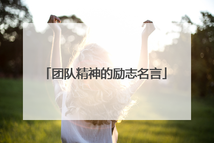 团队精神的励志名言