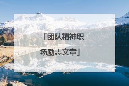 团队精神职场励志文章