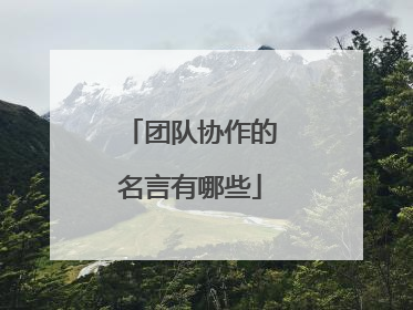 团队协作的名言有哪些